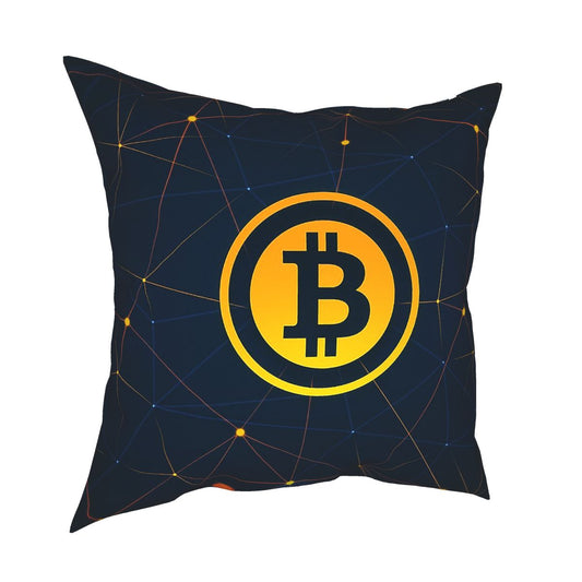 Bitcoin Crypto Cryptocurrency Ethereum Square Pillow Case Throw Pillow Btc Blockchain Customized Cushion Covers