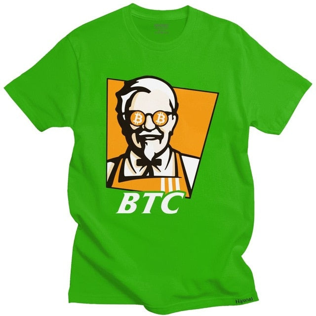 Funny Bitcoin Tshirt for Men Short Sleeve BTC Original Recipe Cryptocurrency Top Crypto Blockchain Geek Tee Shirt Cotton T-shirt